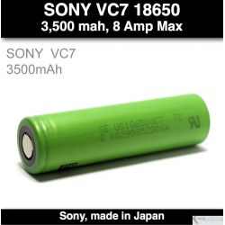 Sony VTC7 (VC7) 30A 3500 mah - 8 Amp max / 15 Amp Continuous